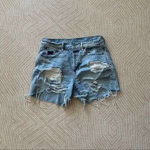 American Eagle light wash denim shorts